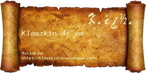 Klaszkin Éva névjegykártya